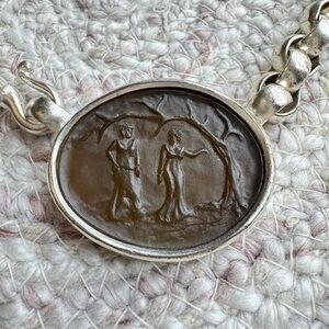 Vintage Karl Lagerfeld chunky silver Chain Necklace/choker